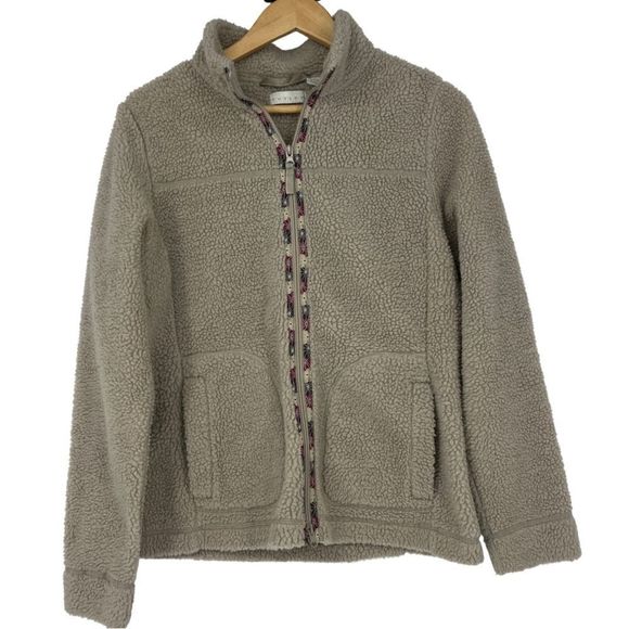 Tweeds Full Zip Sherpa Fleece Jacket | Size Large | Cozy Taupe - Picture 1 of 10